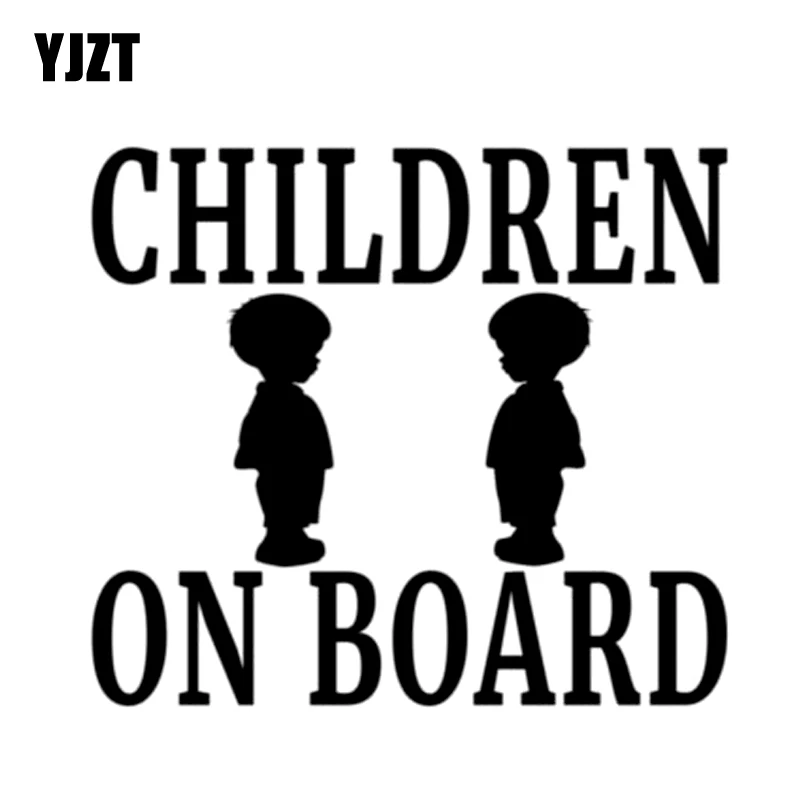 

YJZT 12.7CM*12.7CM CHILDREN ON BOARD Boy Vinyl Decal Family Baby Child Safety Car Truck Black/Silver C10-00125