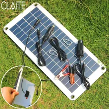 CLAITE 10.5W 18V Polycrystalline Solar Panel Charger Sunpower Solar Cells For Camping Car 12V Battery 5V Mobile Phone Solarparts