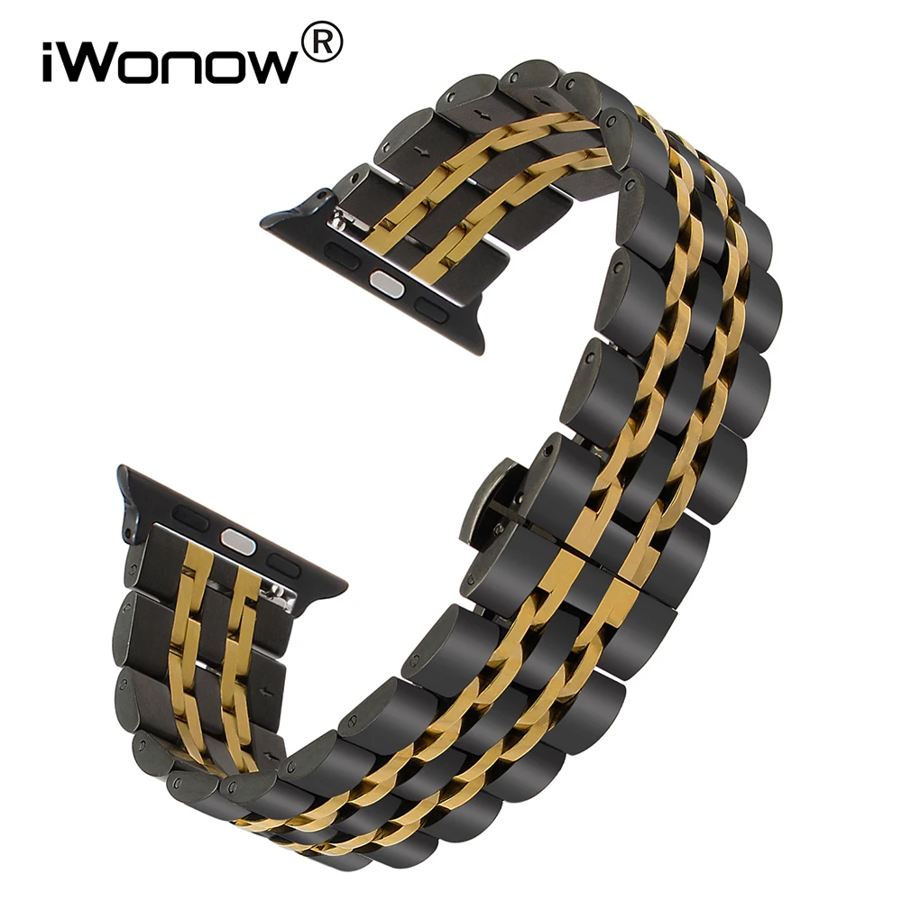 Prix Bracelet En Acier inoxydable + Lien Remover pour Apple iWatch Montre 38mm 40mm 42mm 44mm Série 1 2 3 4 bande Dragonne Bracelet