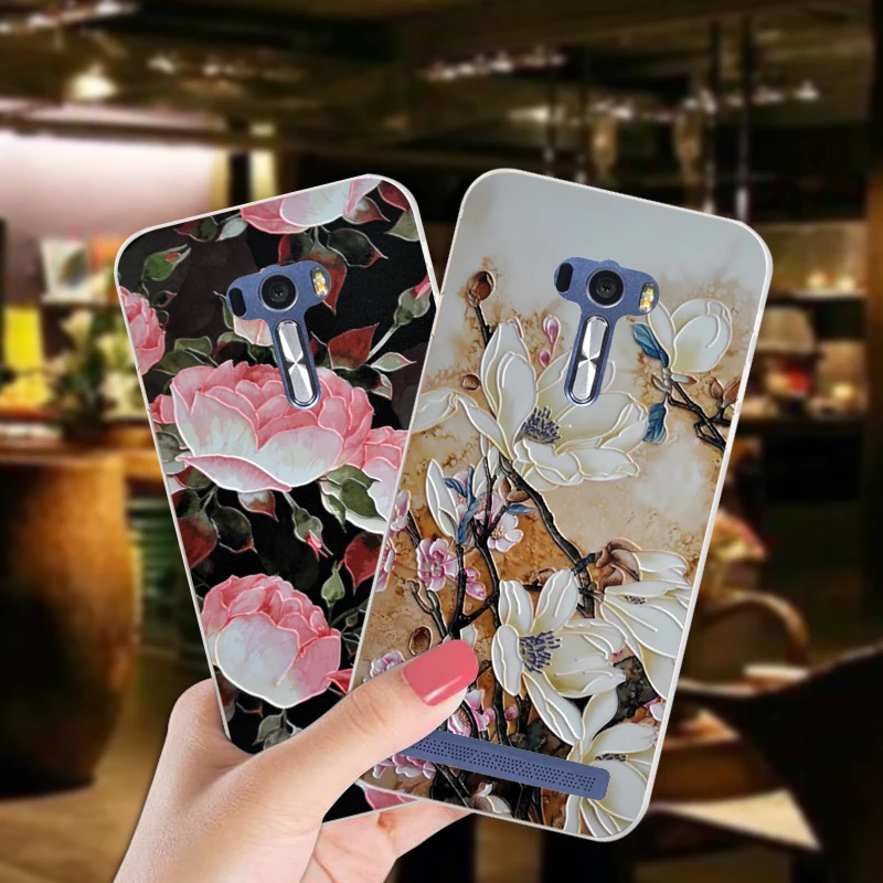 

ShuiCaoRen Luxury Silicone Case For Asus zenfone Selfie ZD551KL Pretty Flower TPU Phone Cover Bag For Asus ZD551KL Cases
