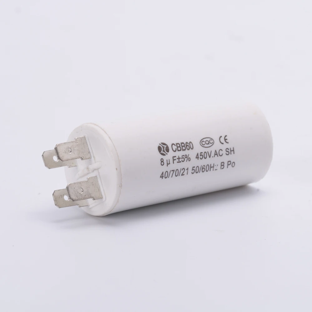 

CBB60 8UF 450V AC running capacitor 4 pins motor start capacitor for electric machine water pumps QB-60 IDB-35 PM-45