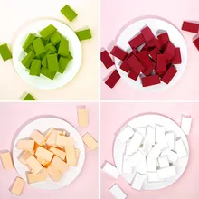 24 шт./1 комплект, новинка, горячая, не латексная гидрофильность, витамин E, пудра, 24 треугольника, хлопок, сухой и влажный, двойного назначения, Косметический хлопок