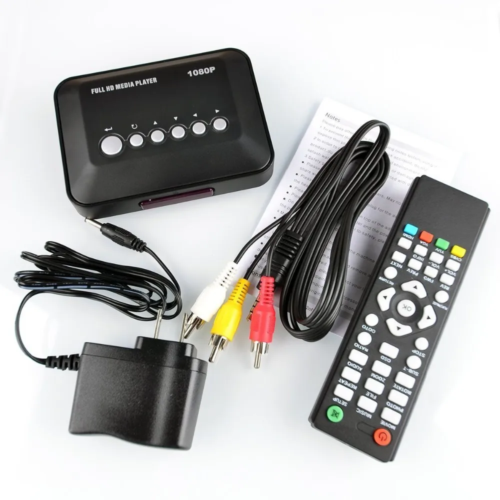 Мини Full HD 1080p Media Player USB/SD RMVB RM H.264 MKV AVI VOB с AV, YUV, HDMI Mini Hdd плеер с HDMI кабель