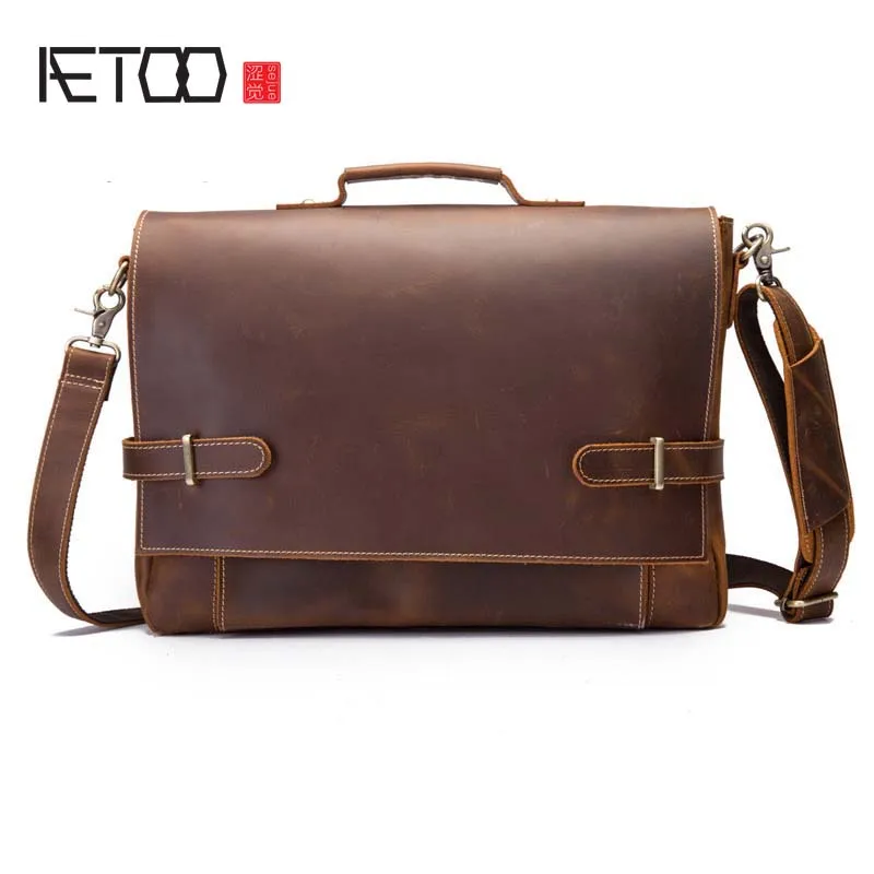 

AETOO Factory direct new leather men bag men Messenger bag shoulder bag header leather men's casual bag 208