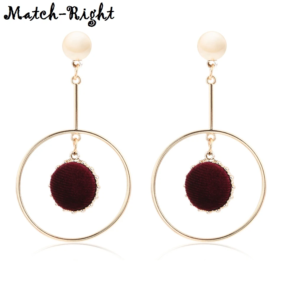 

Match-Right Korean Pompon Earrings Long Earrings Brincos for Women Dangle Drop Pompom Women's Earring Pendants Aretes SP310
