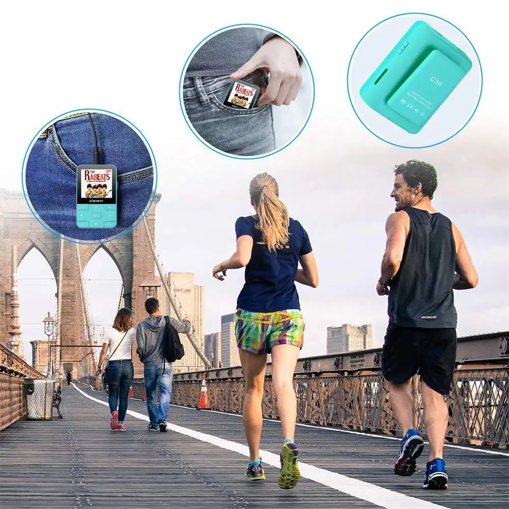 Спортивный MP3 плеер с мини зажимом Bluetooth 2020 новая версия плеера FM рекордером