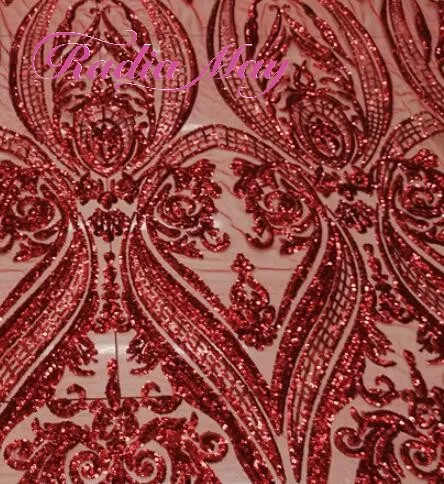 Со сверкающими блестками красные платья Русалка 3D Цветочный Поезд выпускного вечера с длинными рукавами сексуальное v-образным вырезом большого размера в африканском стиле платье на выпускной вечер - Цвет: Красный