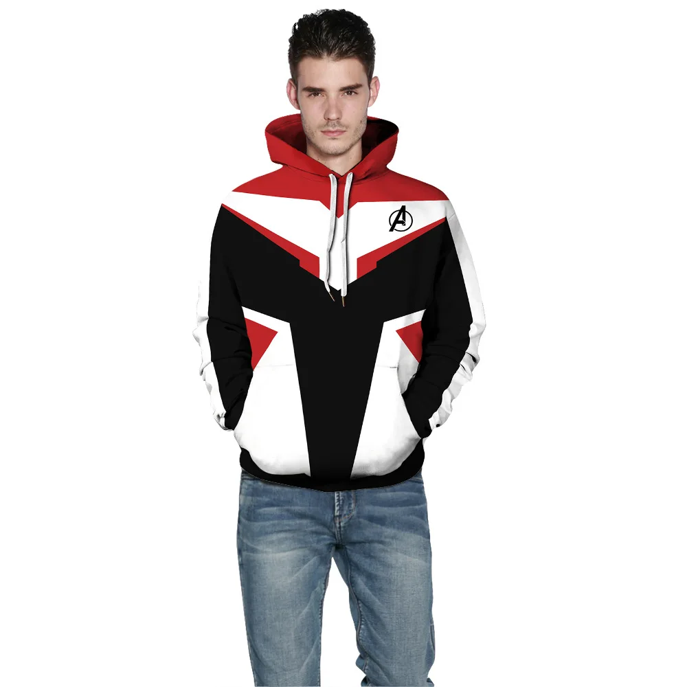 The Avengers Endgame Quantum Realm Cosplay Costume 3D print Hoodies Men Hooded Avengers Zipper End Game Sweatshirts anime hoodie