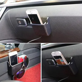 

BBQ@FUKA 1Pcs Multifunction Car Suv Large Storage Box Case Mobile Phone Charger Cradle Charging Hole Pocket Sundries Bag