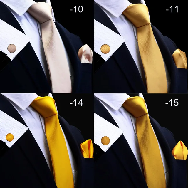 Ricnais Solido di Seta Degli Uomini Cravatta Set 8 Centimetri Cravatte Set Fazzoletto Gemelli per Uomo Rosso Oro Viola Cravatta per gli Uomini Regalo di Nozze 4