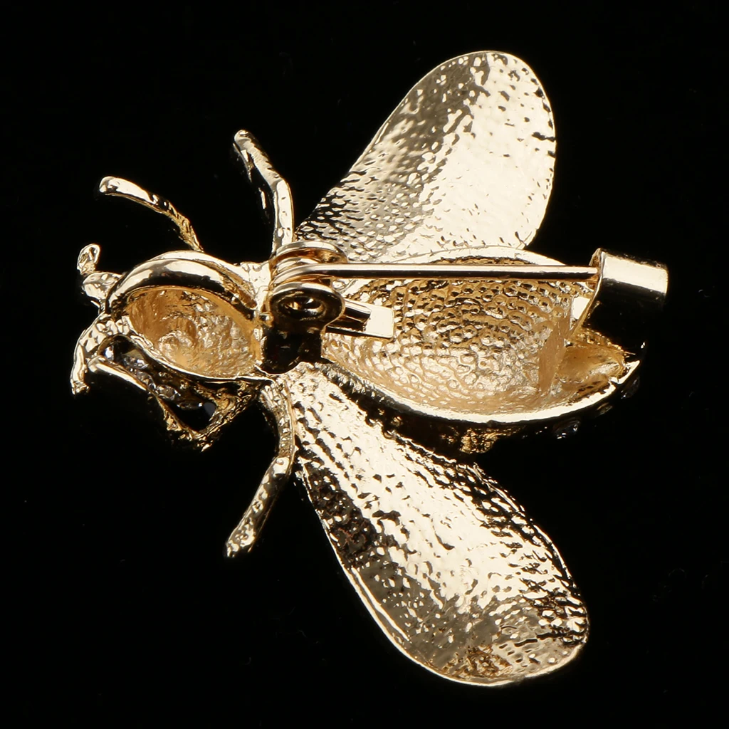 Handmade Pearl Rhinestone Honeybee Brooch Insect Lapel Pin Boutonniere Pendant Lapel Scarf Pin