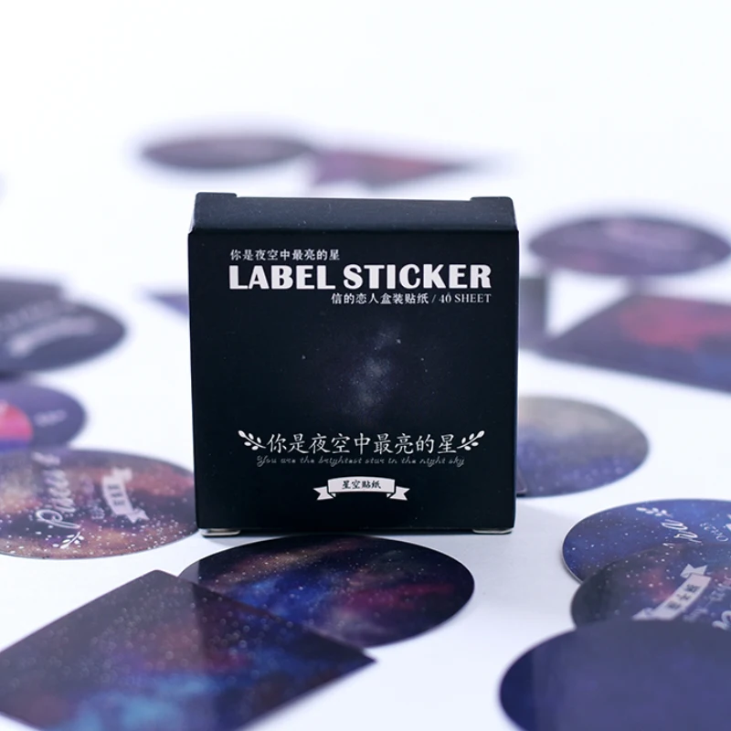 

40pcs Brightest Star Planet Constellation Baking Stickers Kawaii Gift Package Seal Cute Diary Scrapbooking DIY Labels Sticker
