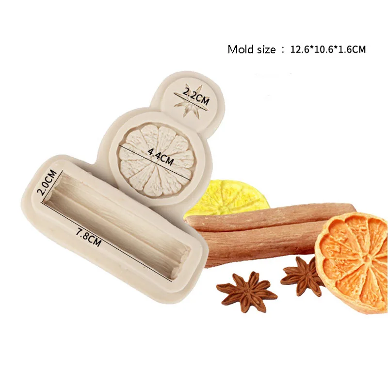 Лимон Апельсин анисея Корица силиконовые формы для мыла жидкая форма украшения торта приспособления для выпечки своими руками шоколадное печенье с мастикой сахар