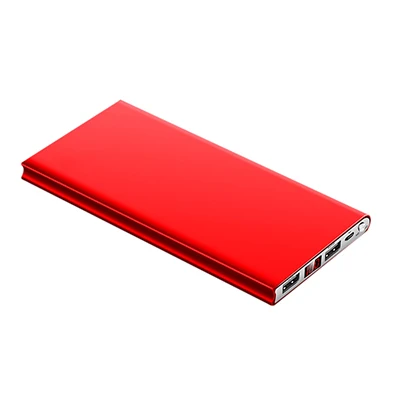 Ультра-тонкий внешний аккумулятор 20000 мАч, портативное зарядное устройство большой емкости, внешний аккумулятор с двумя usb-портами, зарядное устройство для мобильных телефонов, планшетов - Цвет: Красный