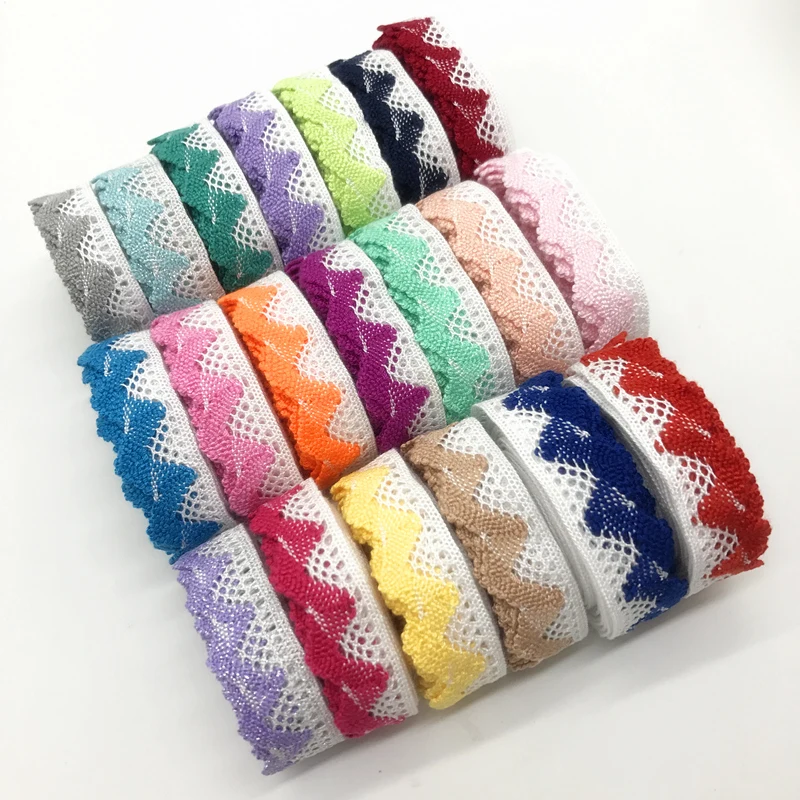 

2yards/lot 20mm Cotton Lace Ribbon Colorful Embroidered Lace Sewing Fabric Clothing Decorative Ribbon Handmade Patchwork
