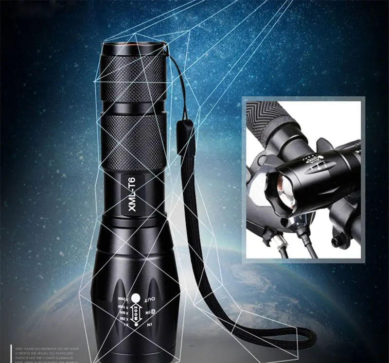 CREE XML E17 T6 Torch Flashlight 2000LM Waterproof Ultra Bright Tactical LED Flash Light Hunting Riding Lamps AAA 18650 (1)