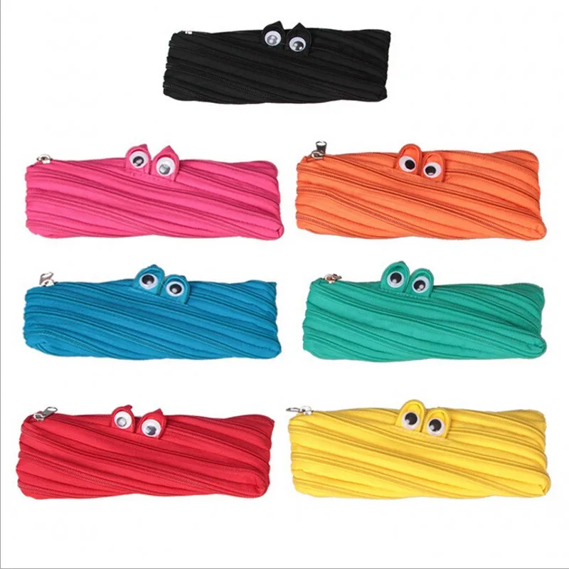 

Big Eyes Style pencil case Multi function pen case package bag /cosmetic bag/ stationery belt zipper office and school supplies