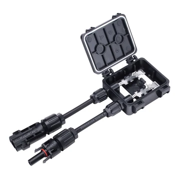 1 Uds. 2 railes caja de conexiones solares resistente al agua IP67 para conexión para panel Solar conexión de cable Solar con diodo 1