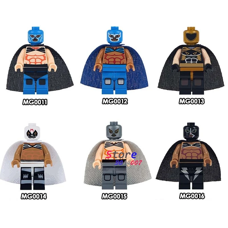 

Single Wonder Woman Mexico Fighter Huracan Ramirez Tinieblas Mil Blue Demon building block toys for children