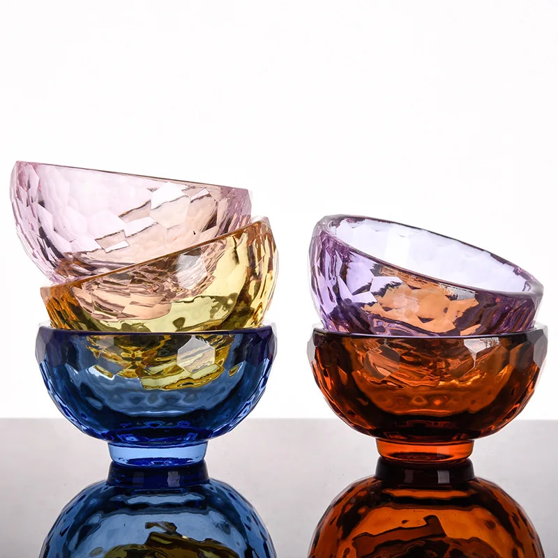 

Colorful Insulation Anti-scalding Heat-resistant Crystal Glass Bowl Ice Cream Dessert Bowl Hotel & Home & Wedding Decor