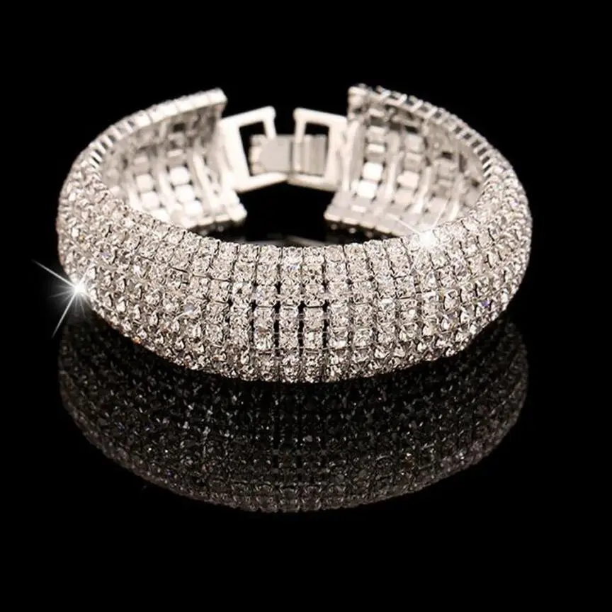 Bracelets Gussy Life wholesale Rhinestone Stretch Multilayer Bracelet