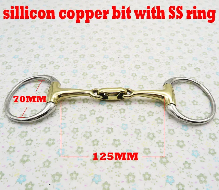 

Free shipping Stainless steel eggbutt bit,sillicon copper broken mouth with elliptical link.Horse bit. (BT0314)