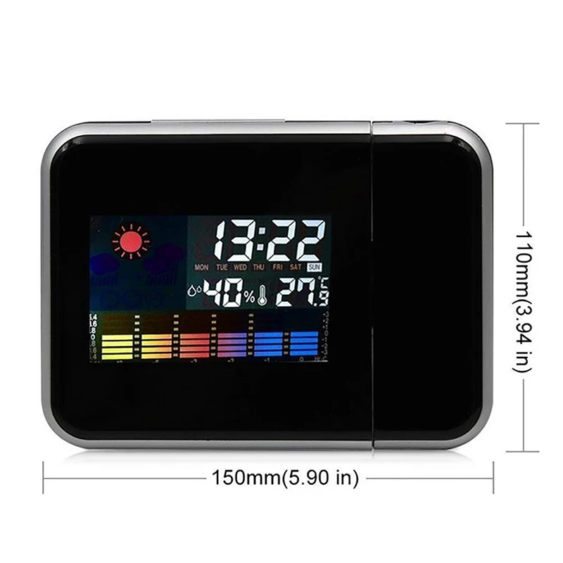 Проекционный будильник, цифровые часы с функцией повтора даты, подсветка, настольный проектор, светодиодные часы с проекцией времени