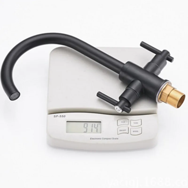 Homedec dual handle brass kitchen faucet surface black paint kitchen faucet dual sink faucet rotation kitchen water mixer tap