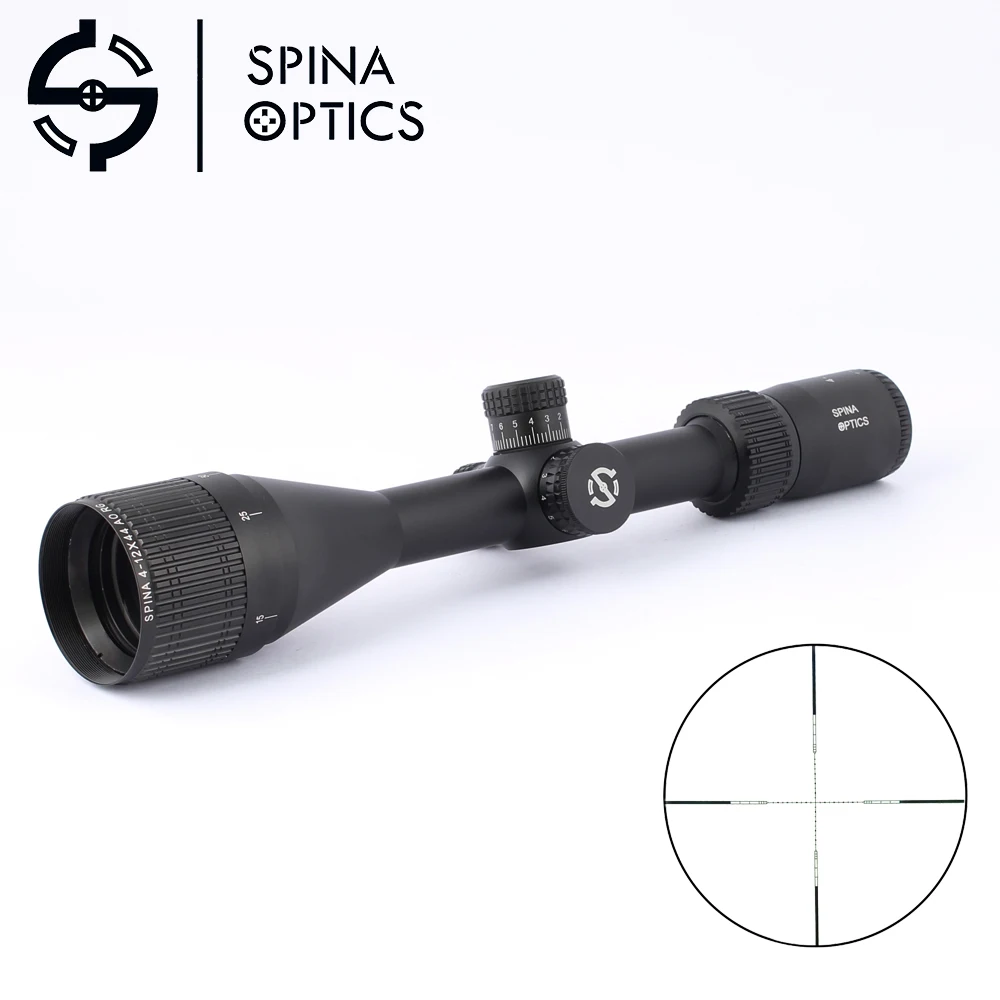 

SPINA OPTICS Hunting Riflescope 4-12X44 adjustable Mil Dot Red Green Reticle Tactical Optics illuminate Sight