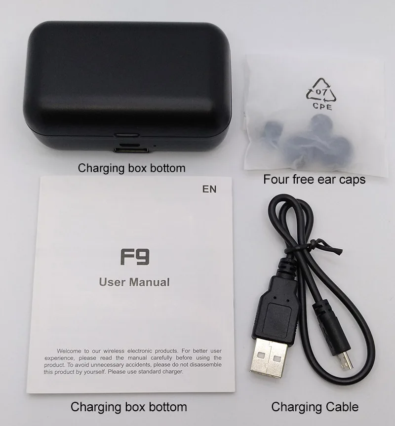 F9 tws наушники вкладыши Bluetooth беспроводные 2000 мАч гарнитура 5 0 Портативный USB PK i12 i30