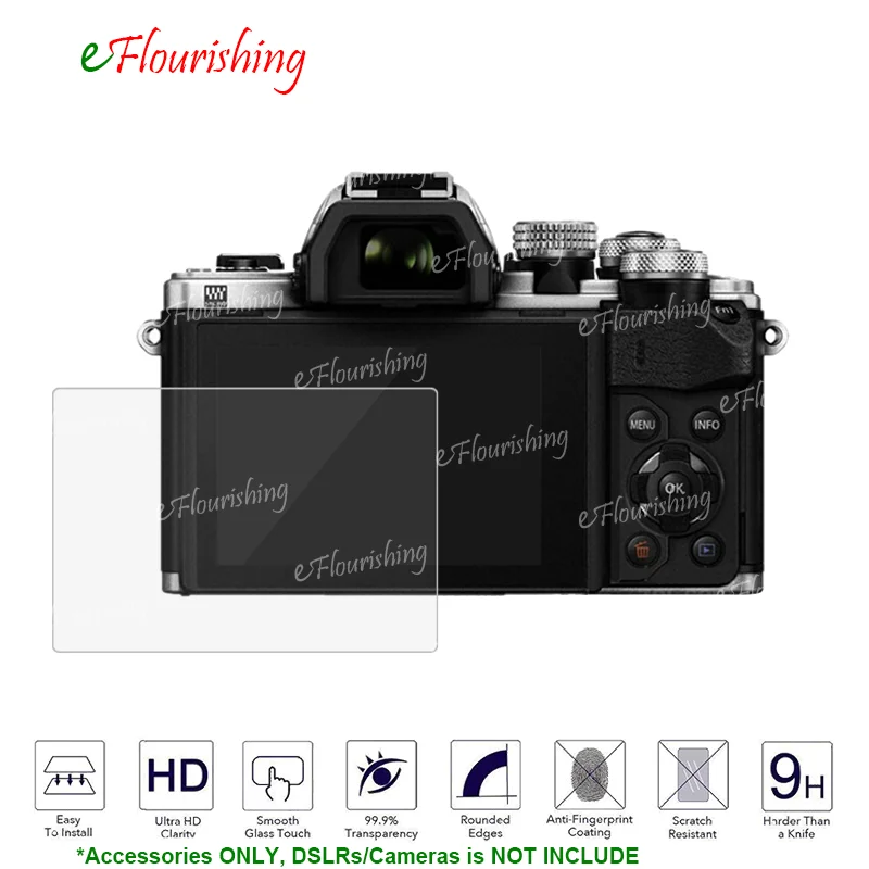 

2Pcs/Lot(1Glass+1Wipe)For Olympus DSLRs OM-D EM10 Mark III II EM5/EM1 Mark II LCD Screen Protective Film Guard Tempered Glass-!