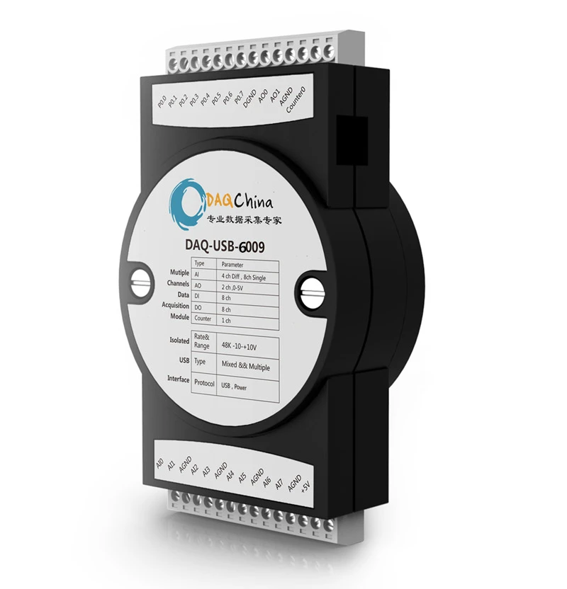 

USB data acquisition card DAQ 8-channel 14-bit 8AD 48k Real-time 2DA 8DI/DO the Labview, Replace NI USB-6009