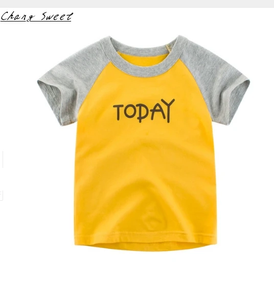 

2019 summer explosions boys and girls shirts boys and girls print letter pattern short-sleeved T-shirt