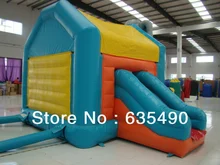 PVC5x3.5×3.5m tarpaulin inflatable bouncers with slide for kids and baby