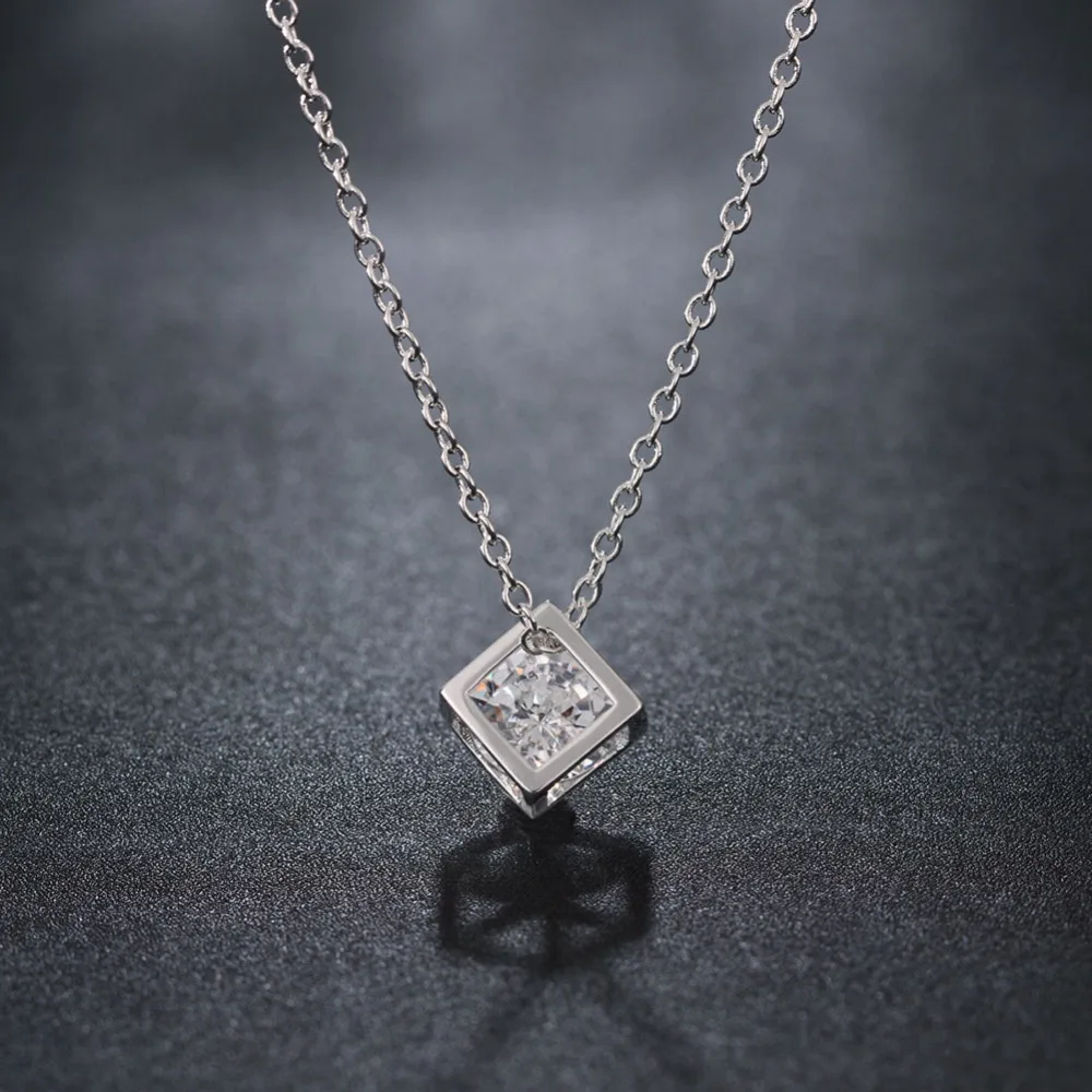 Simple-Style-Elegant-Women-Square-Shape-925-Sterling-Silver-Necklaces-New-Long-Cubic-Zirconia-Pendant-Fine (2)