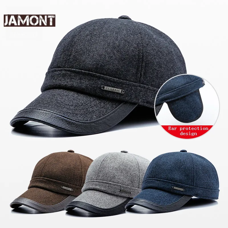 

JAMONT 2018 Autumn Winter Hat Warm Snapback Hats for Men Baseball Caps Outdoor Bomber Hat Gorras Adjustable Casquette