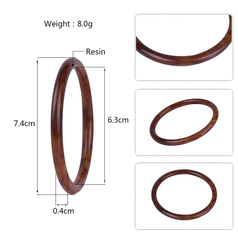 Trendy Fashion Resin Cuff Bracelets Bangles for Women 2018 New Vintage Simple Charm Round Acrylic Bracelet Girls Jewelry Female (6)
