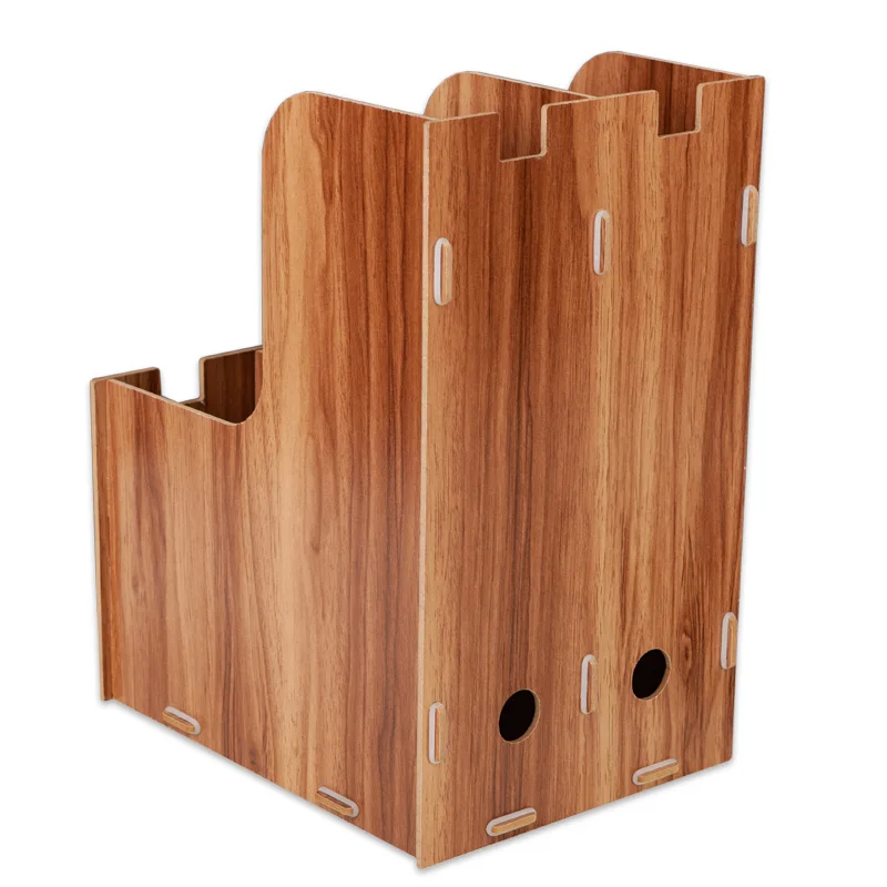  2-grid a4 Detachable wooden office desktop file book magazine stand rack holder table document fili