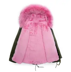Новое прибытие Розовый fashionablea Зимняя Мужская парка с мехом теплые розовые пальто с искусственным мехом и короткий стиль женщины с