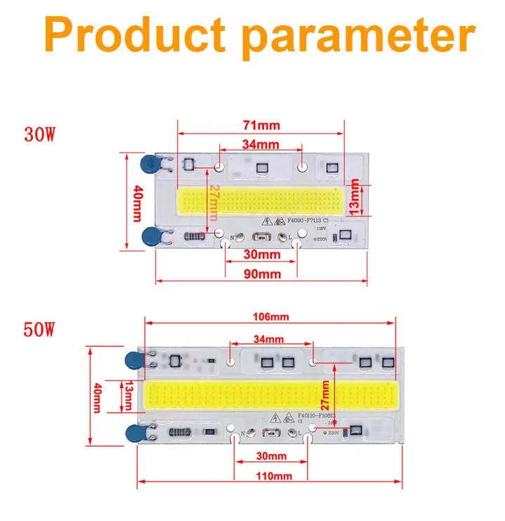 5 шт. Смарт IC светодиодный COB Чип IP65 30 Вт 50 Вт 70 Вт 100 Вт 150 Вт AC 220 В 110 В встроенный прямоугольный луч DIY для прожектор светильник Точечный светильник