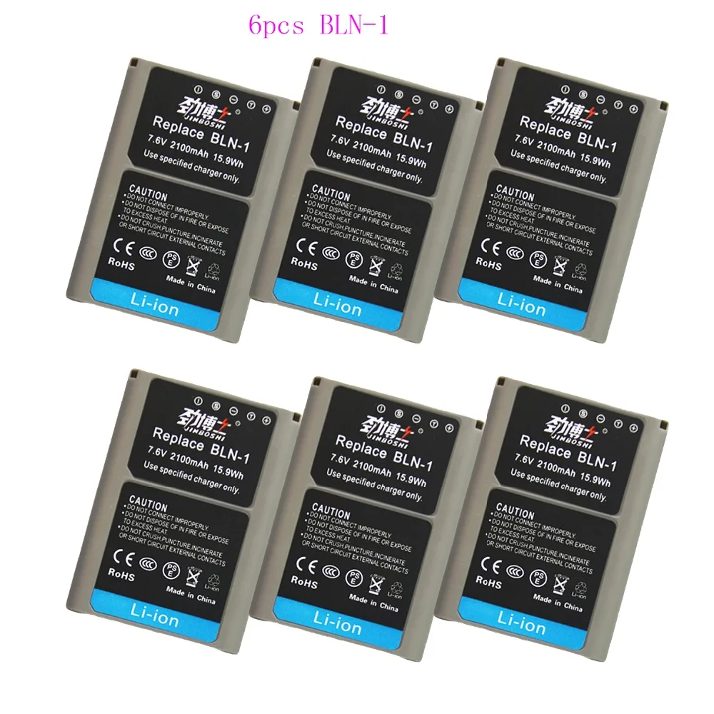 

6PCS BLN-1 BLN1 BLN 1 Li-ion Battery For Olympus OM-D E-M1 E-M5 Mark II PEN-F E-P5 EM1 EM5 PENF EP5 Camera