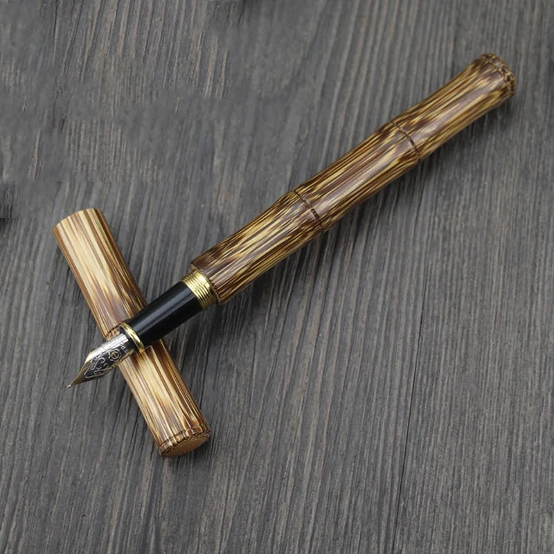 Ручка перьевая из бамбука 0 5 мм в подарок для бизнеса и офиса|fountain pen|metal fountain penink pen