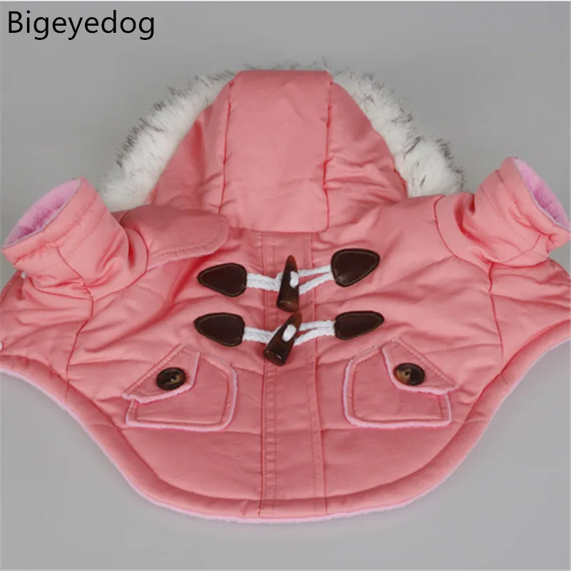 Bigeyedog пальто на собаку, для питомца одежда зима йоркширского терьера Йорки Одежда Щенок куртка одежда для кошек и собак Костюмы теплая одежда