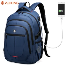 Aoking External USB Charge Computer Bag Polyester Notebook Backpack Men Women Waterproof Laptop Backpack College Students