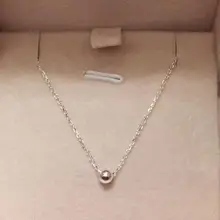 По-настоящему. Ювелирные изделия из стерлингового серебра 925 пробы, ожерелье с круглыми шариками Tinny Lucky, подвеска 3,8 мм GTLX573