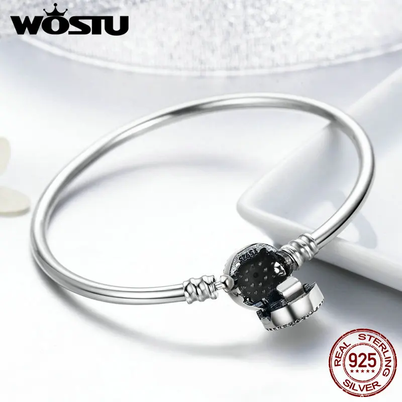 Goedkoop WOSTU 100% 925 Sterling Zilver De Oog Van Samsara Bangle Voor Vrouwen Fit DIY Charm Armbanden Mode sieraden CQB012