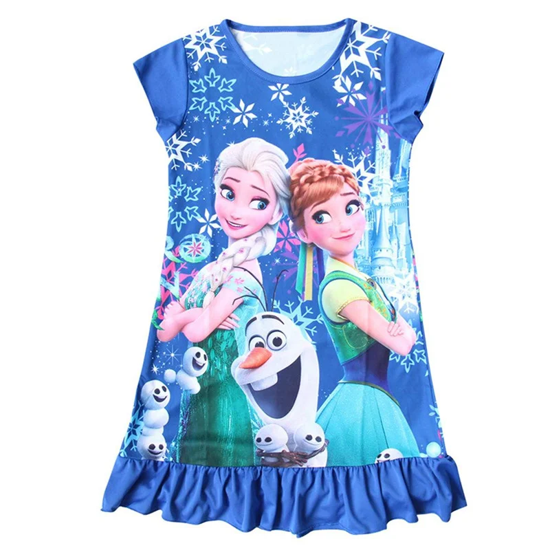 Elsa Dress for Girls Night Gown Pajamas Baby Girls Dress Toddler ...