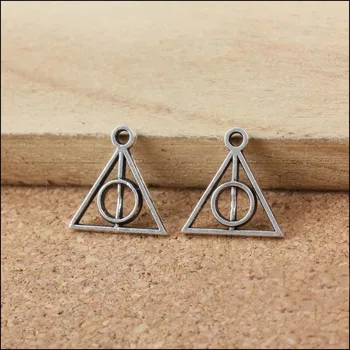 

2021 most popular 20 Pieces/Lot 13mm*13mm Antique Silver Plated metal charm magical charm triangle charm For Jewelry Making