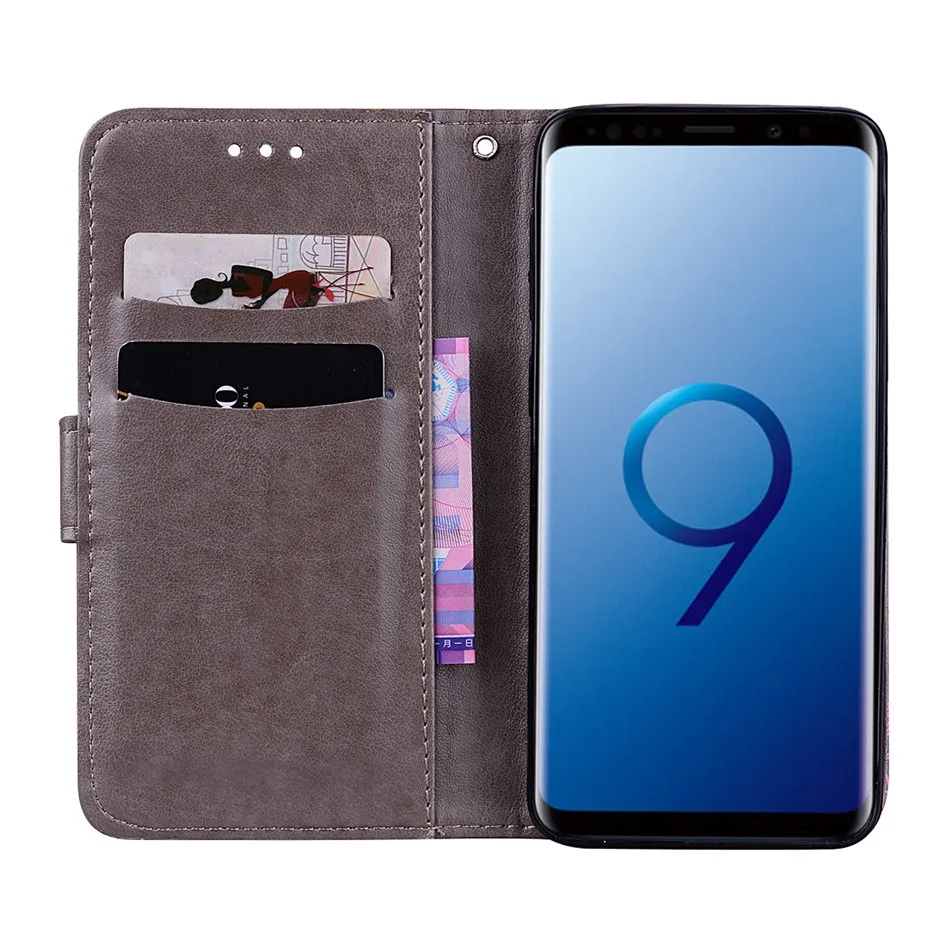 Чехол s для samsung Galaxy S9 S8 A8 плюс S7 S6 край A3 A5 j3 j5 j7 кожаный чехол для телефона с бабочками чехол P03F