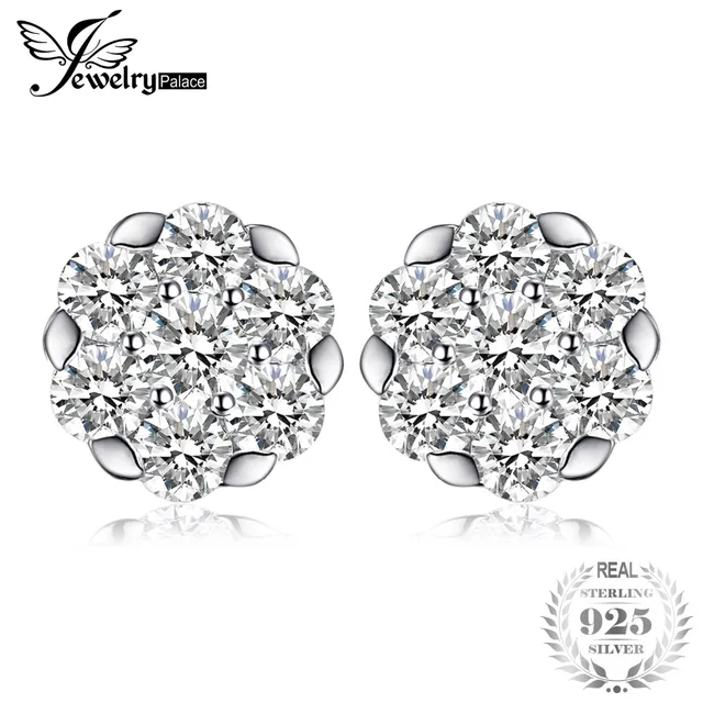 JewelryPalace Frame Stud Earrings Soild 925 Sterling Silver Jewelry For Women We JewelryPalace Frame Stud Earrings Soild 925 Sterling Silver Jewelry For Women We